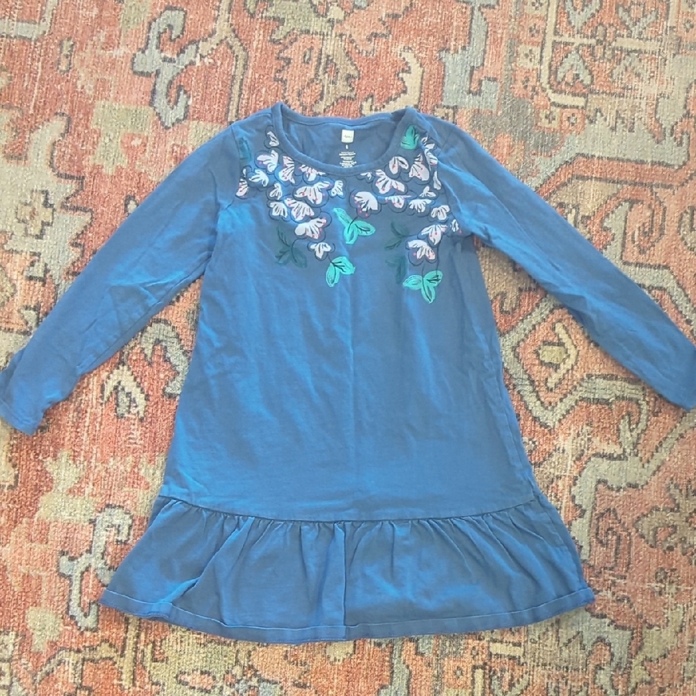 Blue Floral Kids Dress